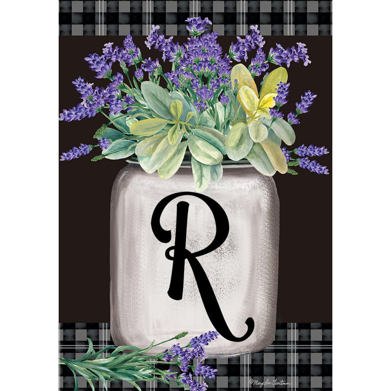 Drapeau de jardin ferme monogramme lettre R