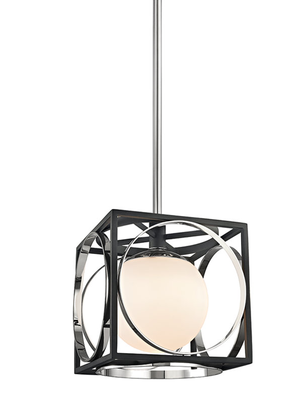 Wadsworth 1 - Light Pendant, Polished Nickel, 14.25" H X 13.5" W X 13.5" D