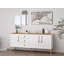 Console moderne scandinave avec 2 miroirs, finition blanche, 70,9 x 31,5 x 17,7 pouces | Panneau de particules 100% mélaminé, plusieurs tablettes, fixation murale | Conception élégante pour les maisons contemporaines