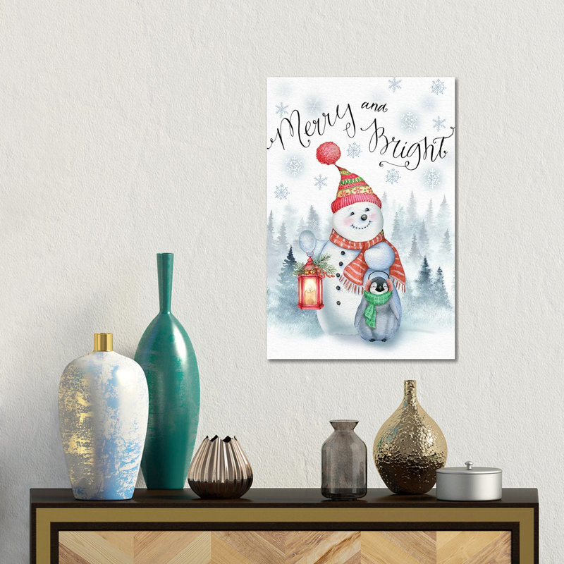 «Merry and Bright», reproduction d'art sur toile tendue, Toile tendue, Ne s’applique pas, H 18 po x l 12 po