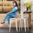 Johntell Metal Dining Chair Counter Height Chairs Stackable Barstools Wood with Removable Backrest-1373850679-1373850678