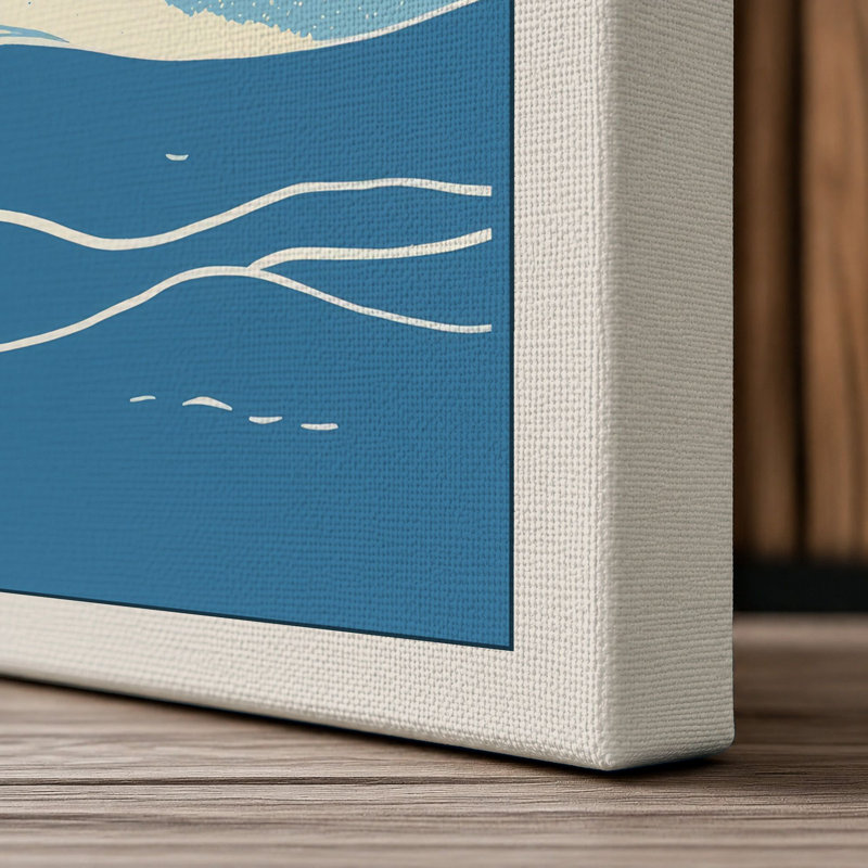 Breaching Whale Coastal - Wrapped Canvas, 30x20 - 76.2 x 50.8 cm, Cream Border