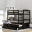 Twin Over Twin Wood Bunk Bed With Trundle And Drawers, Espresso