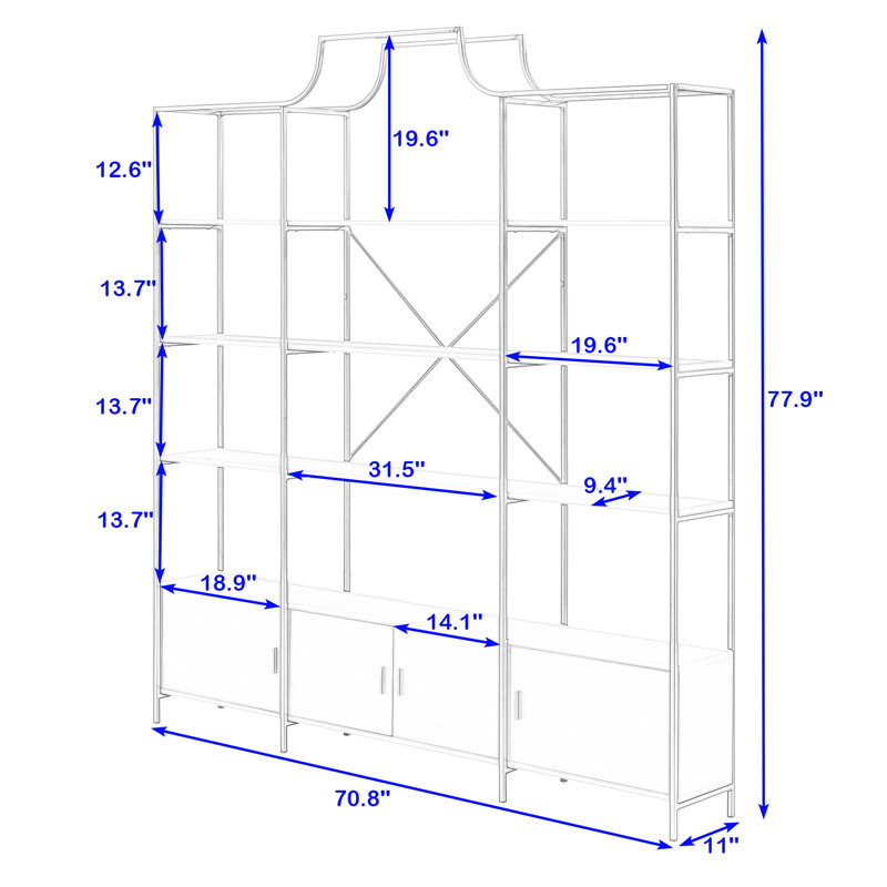 Tailon 4-Tiers Home Office Bookcase Bookshelf, Storage Cabinet and Display Shelf