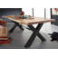 Iron Label Acacia Solid Wood Top Metal Base Dining Table-47530163-47530157