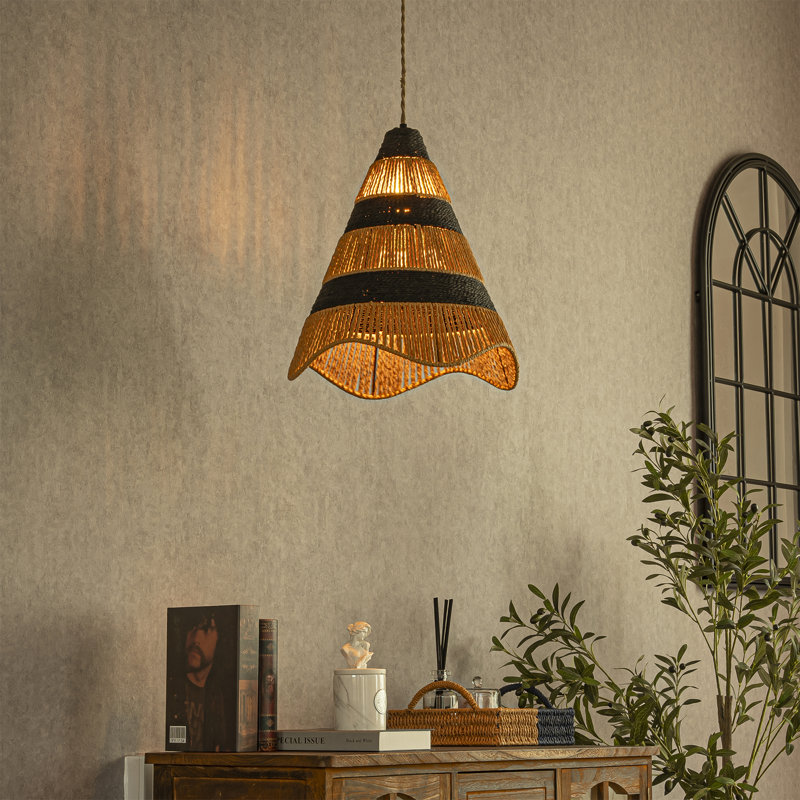 Luminaire suspendu tissé à 1 lumière Farmhouse 
