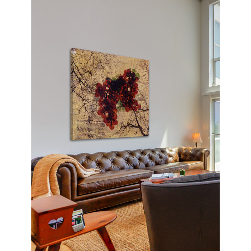 Large Beige and Red Grapes on Canvas Wall Art