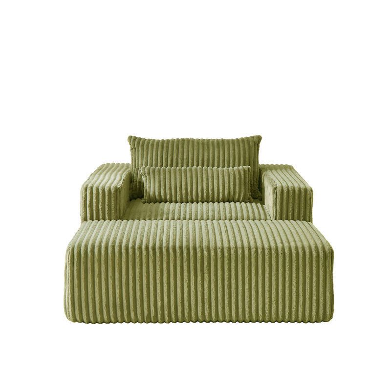 Flâneuse rembourrée, Velours côtelé vert