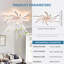 Modern Ceiling Fan With Lights Remote Control, 3 Light Color 6 Speeds,Gold Color Ceiling Fan Lamp For Kitchen Bedroom-1697443512-1697443518