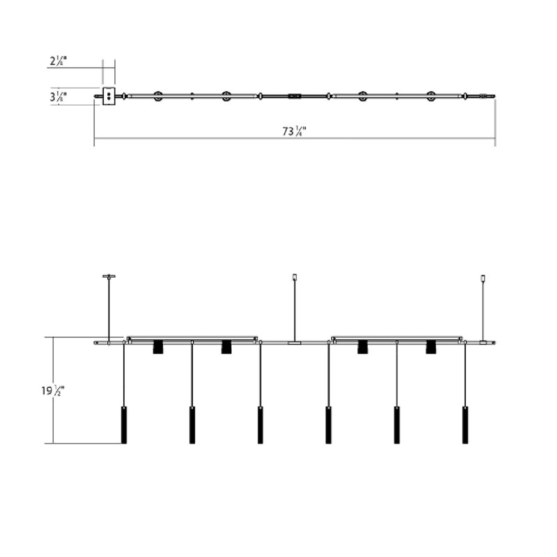 Suspenders 12 - Light Dimmable LED Kitchen Island Linear Chandelier