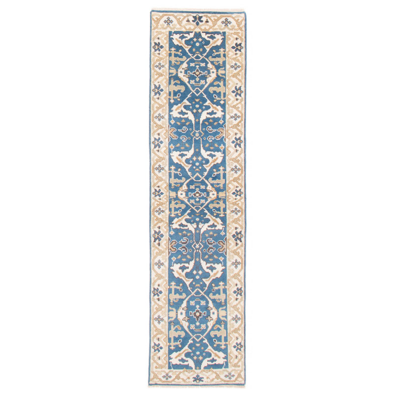 Tapis de couloir bleu foncé en laine New Age 2 pi 7 po x 9 pi 7 po Nallely
