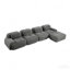 Canapé modulaire en L 4 places avec méridienne, accoudoirs courbés extra-larges, éponge 32D - gris