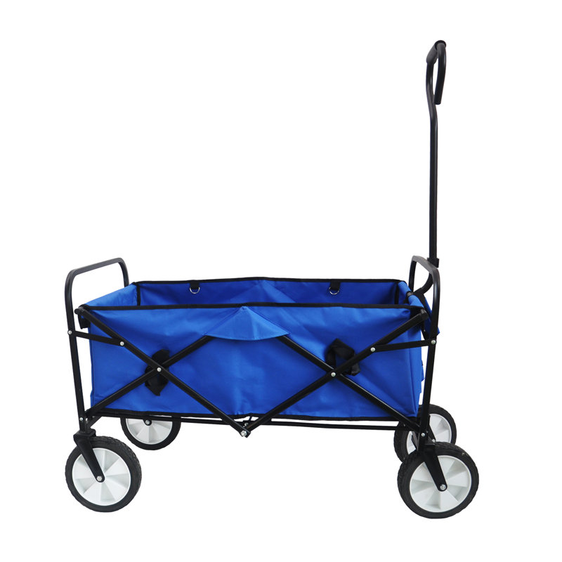 Chariot de plage pliable, Noir / Bleu