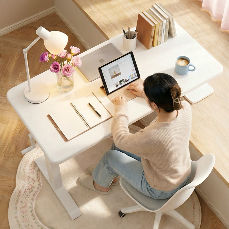 Bureau moderne à hauteur réglable 39,37 po, H 50 po x l 39,37 po x P 19,69 po