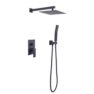 10 Inch Shower Head Bathroom Luxury Rain Mixer Shower Complete Combo Set Wall Mounted