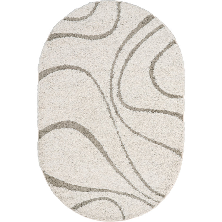 Baltej Modern Shag Cream/Ivory Area Rug