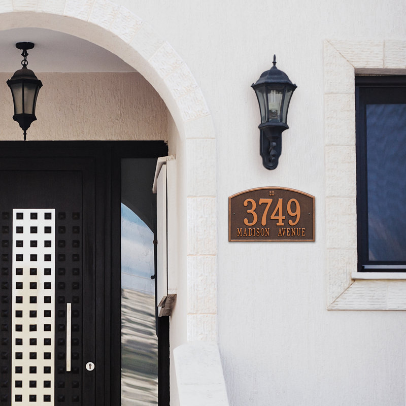 Cape Charles 2-Line Wall Address Plaque, Antique Copper, Yes