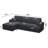  Bianca Wide Plush Corduroy 3-Seat L Shaped Modular Sofa with Storage-515154101-522429801
