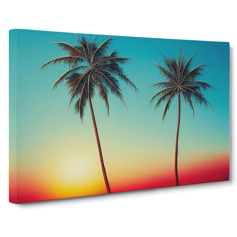 Palm Tree Sunset Vol.2 - Wrapped Canvas, 40cm H x 60cm W x 3cm D