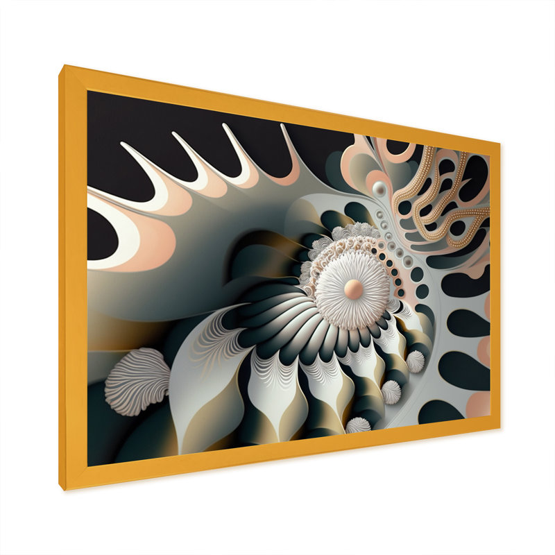 Momie Fractal Flower Universe I - reproduction sur toile, L 32 po x H 16 po, Encadrement doré