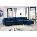 Naomi 110" Wide Velvet Reversible Sofa & Chaise