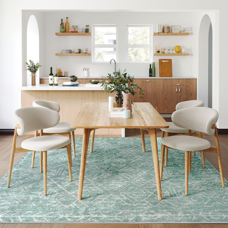 Imitation Cashmere Non-Slip Cotton Bottom Soft Area Rug Fishbone Nordic Style Skin-Friendly Carpet, Rectangle 6' x 8'9"