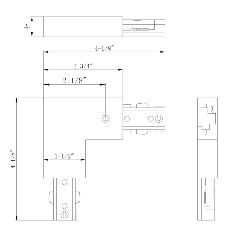 L Track Connector, Dark Bronze