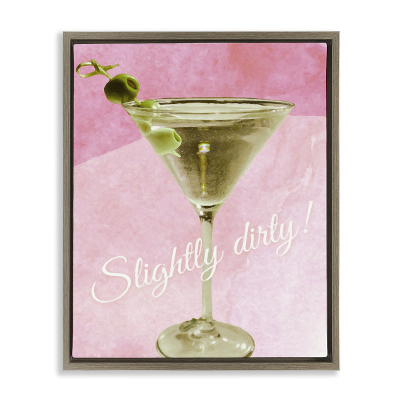  «Slightly Dirty Martini», art mural encadré sur toile flottante par Graffi * Tee Studios, H 31 po x l 25 po