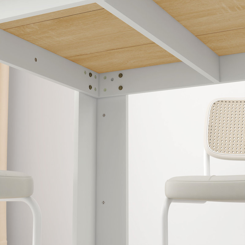 Dining Table, Oak Wood, White