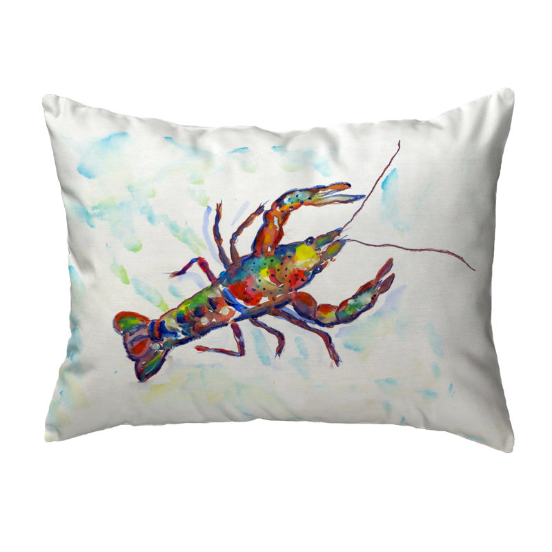 Crayfish Outdoor Reversible Throw Pillow