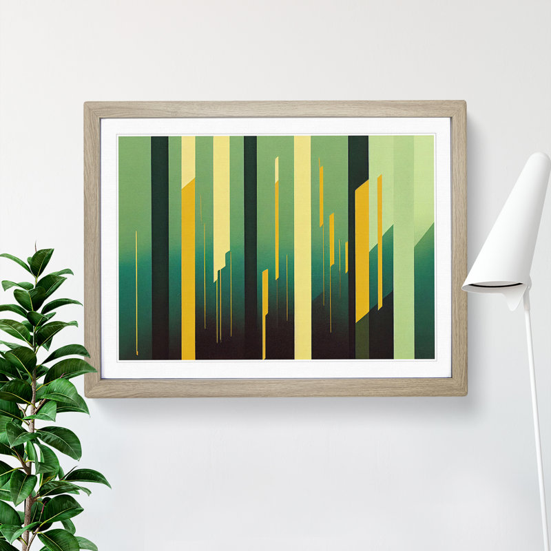 Evocative Modern Abstract - Framed Print, 34cm H x 46cm W x 2cm D, Oak