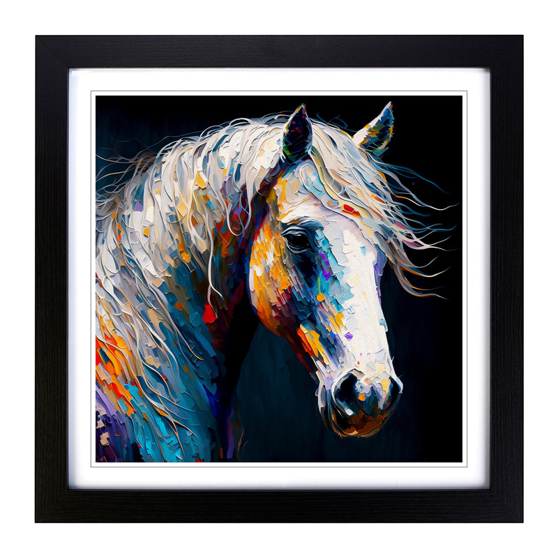 Pony Palette Knife - Single Picture Frame Print on Wood, Black