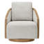 Fauteuil demi-tonneau pivotant de 29,5 po de largeur avec garniture en bois Nieve-1720849629