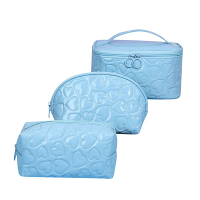 Backpack Cosmetic Bag Set Of 3 Makeup Bag For Pouch Travel Beauty Zipper Organizer Bag Gifts For Women, Leather Washable