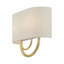 Applique murale 2 lumières ADA en bronze anglais avec abat-jour en tissu avoine fabriqué à la main avec tissu blanc à l'intérieur-611700163