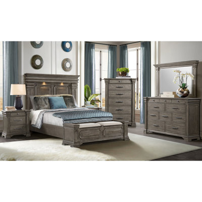Ensemble de chambre avec grand lit 5 pièces Adline