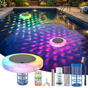 Ionisateur de piscine solaire 9 "avec lumière flottante à DEL pour piscine