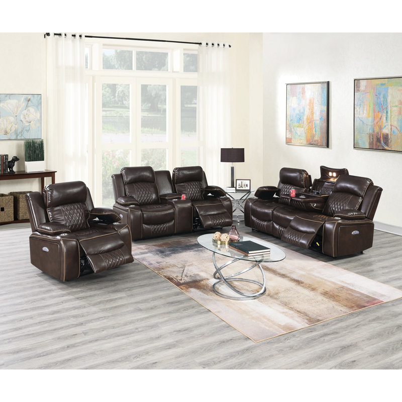 Fauteuil contemporain en gel avec base en métal et mécanisme motorisé, revêtement brun