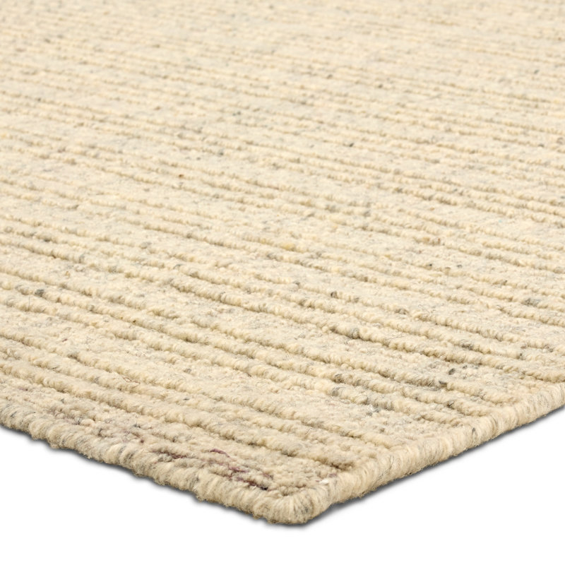 Tapis brun clair en laine tissée à la main Amity, Rectangle 6 pi x 9 pi
