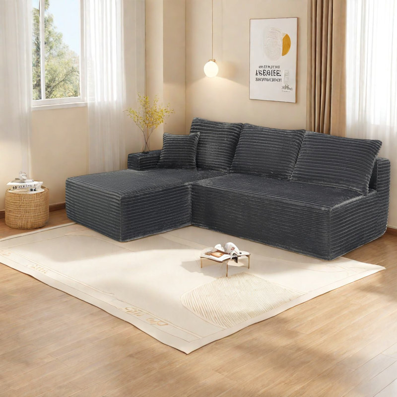 Canapés modulaires à compression, canapé de nuage moderne en tissu moelleux de 96 pouces pour la maison
