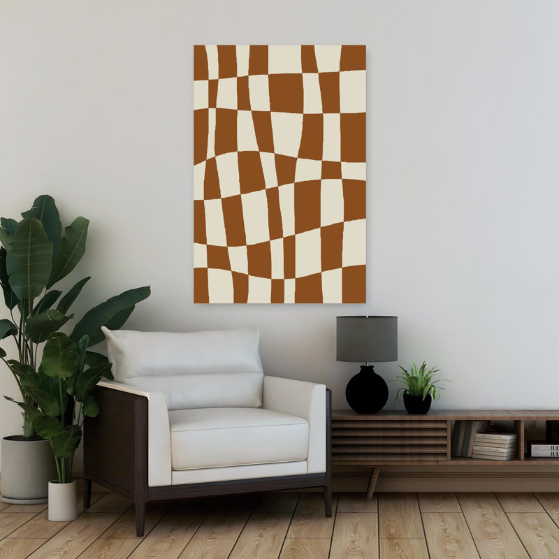 Art contemporain abstrait rétro, H 36 po x l 24 po