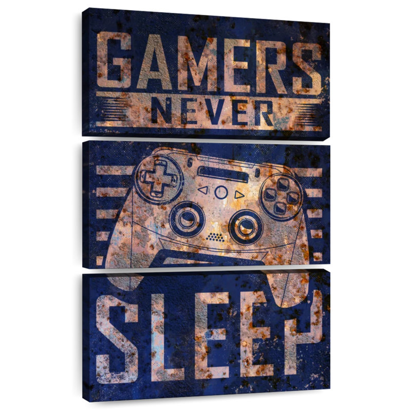 Senne Gamers Never Sleep, typographie, H 32 po x l 20 po