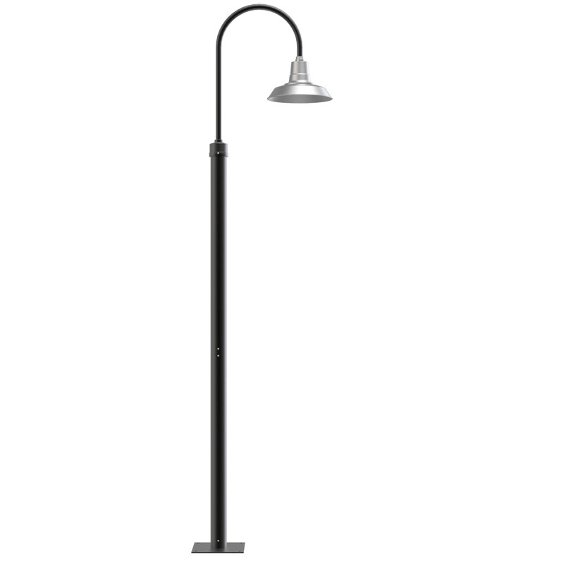 Lampadaire 1 lumière Haleigh (double), H 96 po x l 16,25 po x P 22,5 po, Argent galvanisé