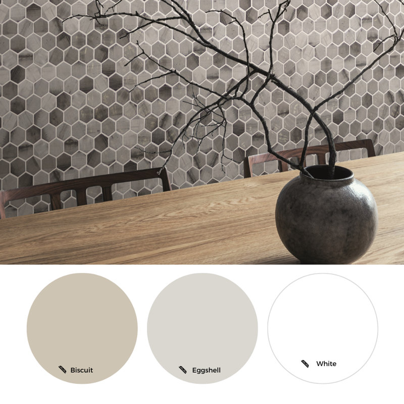 Eterna Hexx 12'' x 12'' Recycled Glass Mosaic, Gray