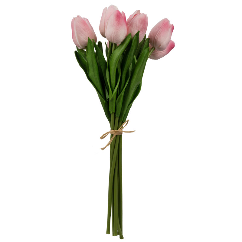Fausse tulipe Tucson, H 13 po x l 5,5 po x P 5,5 po, Rose tendre