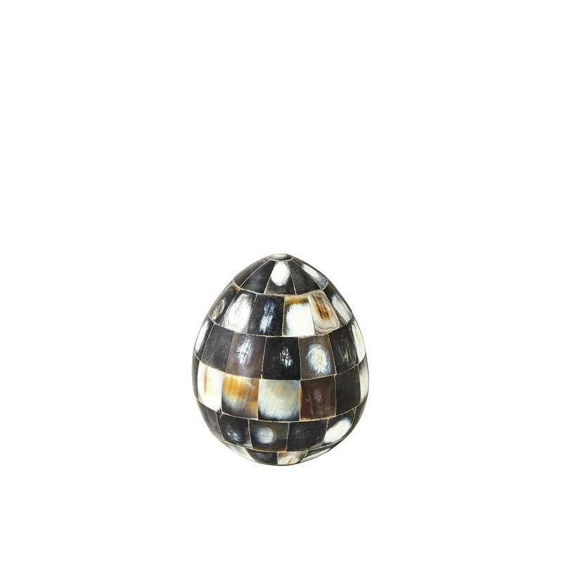 Horn Egg-Black-Med, Black, 4" H x 3.25" W x 3.25" D