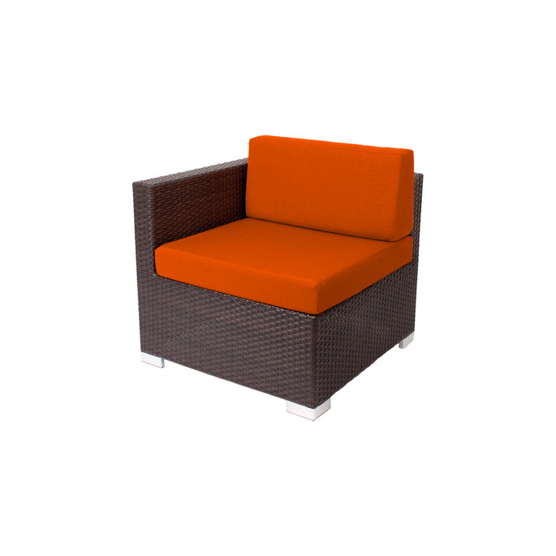 Chaise longue d'extérieur en osier Aruba, Orange