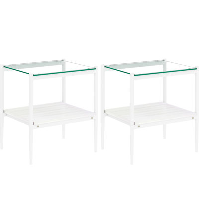 Élégante table basse et tables de bout, en verre trempé et transparent, salon, 220 lb 110 lb moderne et porteuse avec aspect transparent, capacité de charge, accessoires de décoration de pièce