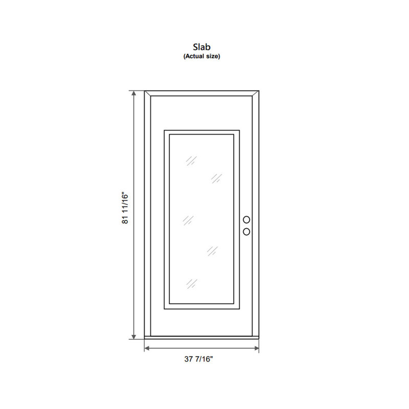 Porte d'entrée pré-suspendue à panneau en acier noir anthracite / anthracite, Miroitant, S'ouvre à gauche vers l'intérieur