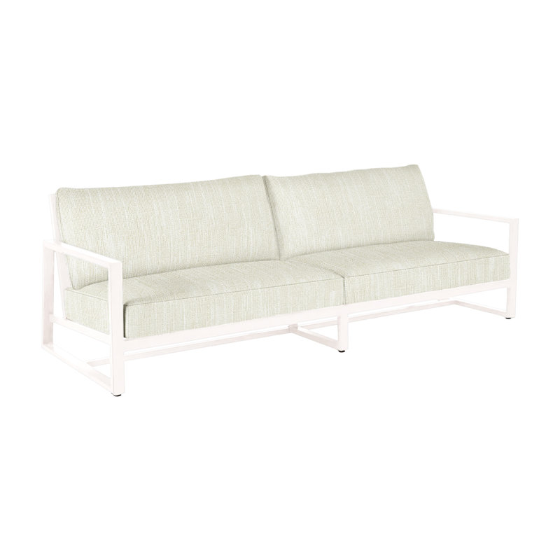 Avondale Aluminum Sofa - Oak, No Welt, Rollo Cream, Oak